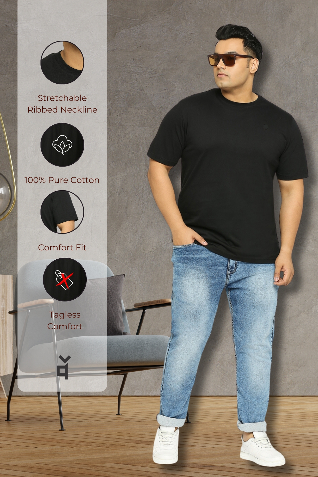 Men's Plus Size Cotton T-Shirt - Image 6