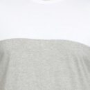 Men's Plus Size Cotton Color Block T-Shirt - White & Grey
