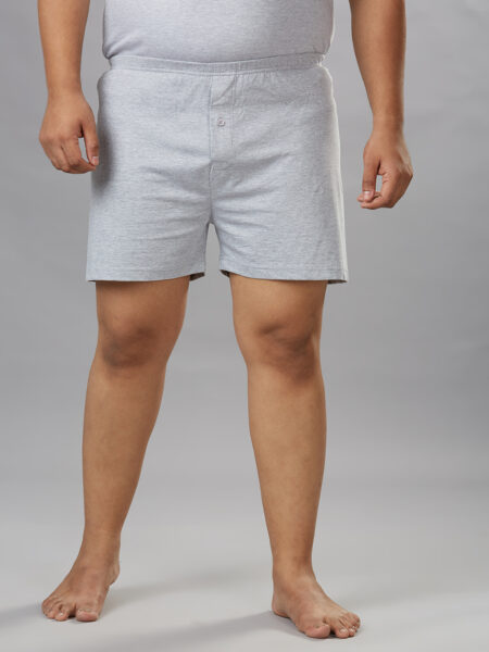 Men's Plus Size Cotton Boxers - Grey Melange