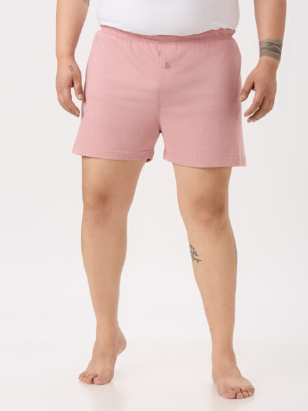 Men's Plus Size Cotton Boxers - Dusky Pink