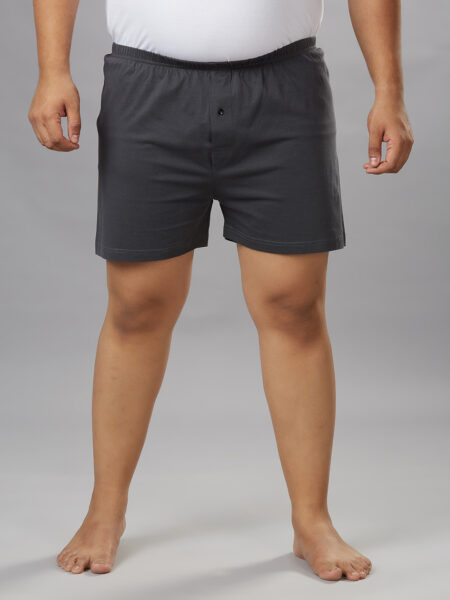 Men's Plus Size Cotton Boxers - Dark Grey