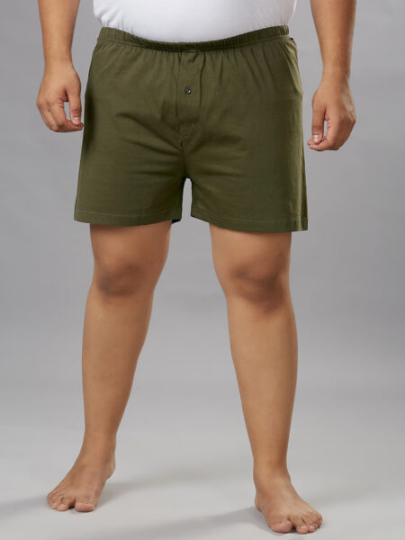 Men's Plus Size Cotton Boxers - Olive