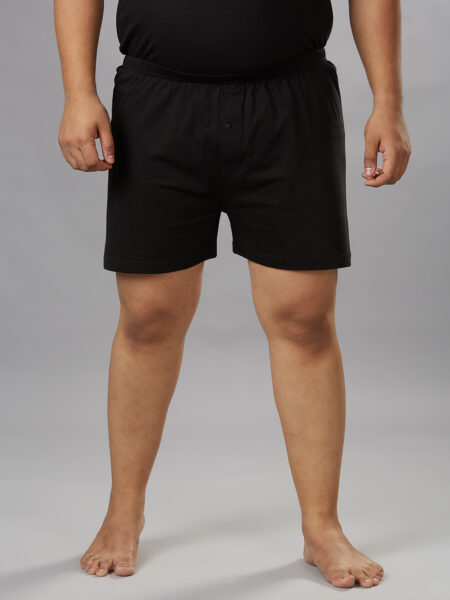 Men's Plus Size Cotton Boxers - Black