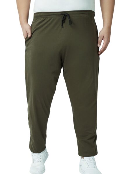 Men's Plus Size Cotton Trackpants - Olive