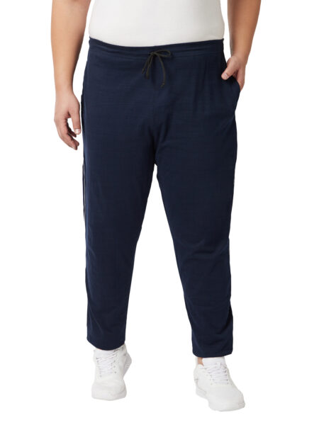 Men's Plus Size Cotton Trackpants - Navy Blue