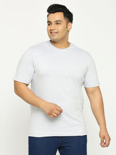 Men's Plus Size Cotton T-Shirt - Grey Melange