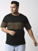 Men's Plus Size Cotton Single Stripe T-Shirt
