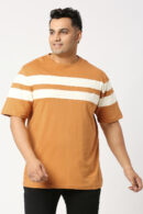 Men's Plus Size Cotton Double Stripe T-Shirt
