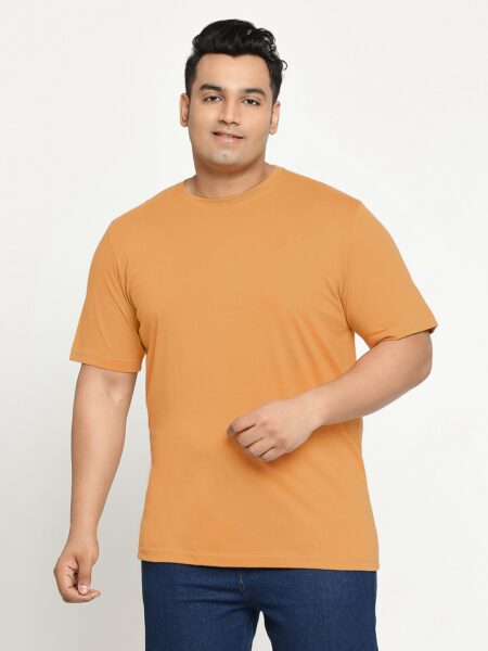 Men's Plus Size Cotton T-Shirt - Mustard