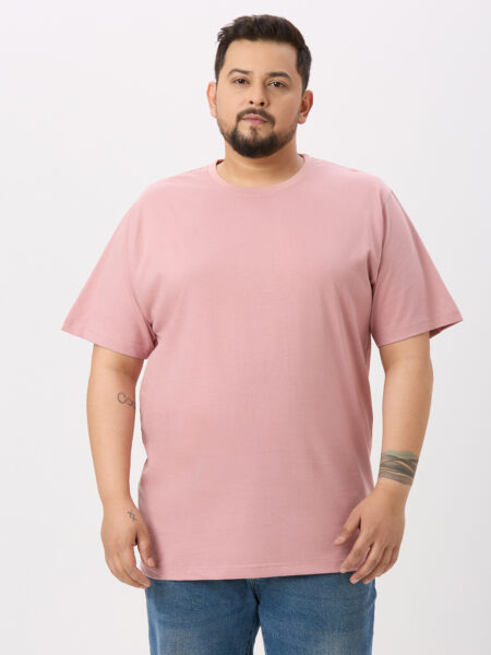 Men's Plus Size Cotton T-Shirt - Dusky Pink