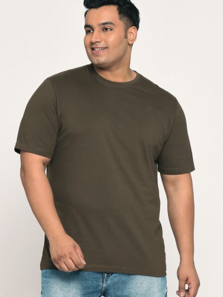 Men's Plus Size Cotton T-Shirt - Olive