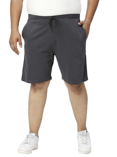 Men's Plus Size Cotton Shorts - Dark Grey
