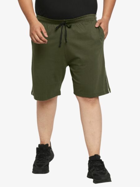Men's Plus Size Cotton Shorts - Olive