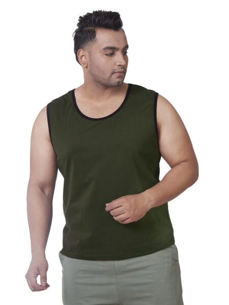 Men's Plus Size Cotton Tanktop - Olive