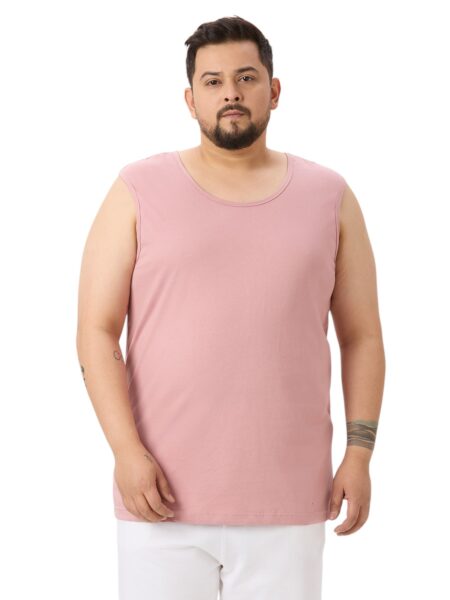 Men's Plus Size Cotton Tanktop - Dusky Pink