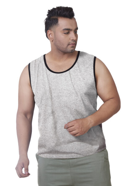 Men's Plus Size Cotton Tanktop - Grey Melange