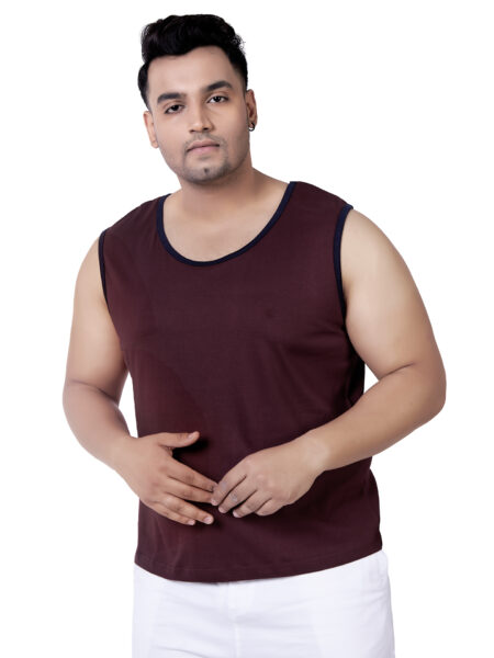 Men's Plus Size Cotton Tanktop - Burgundy