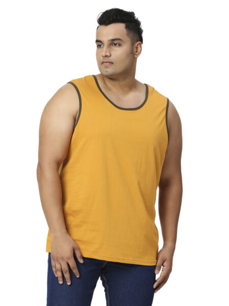 Men's Plus Size Cotton Tanktop - Mustard