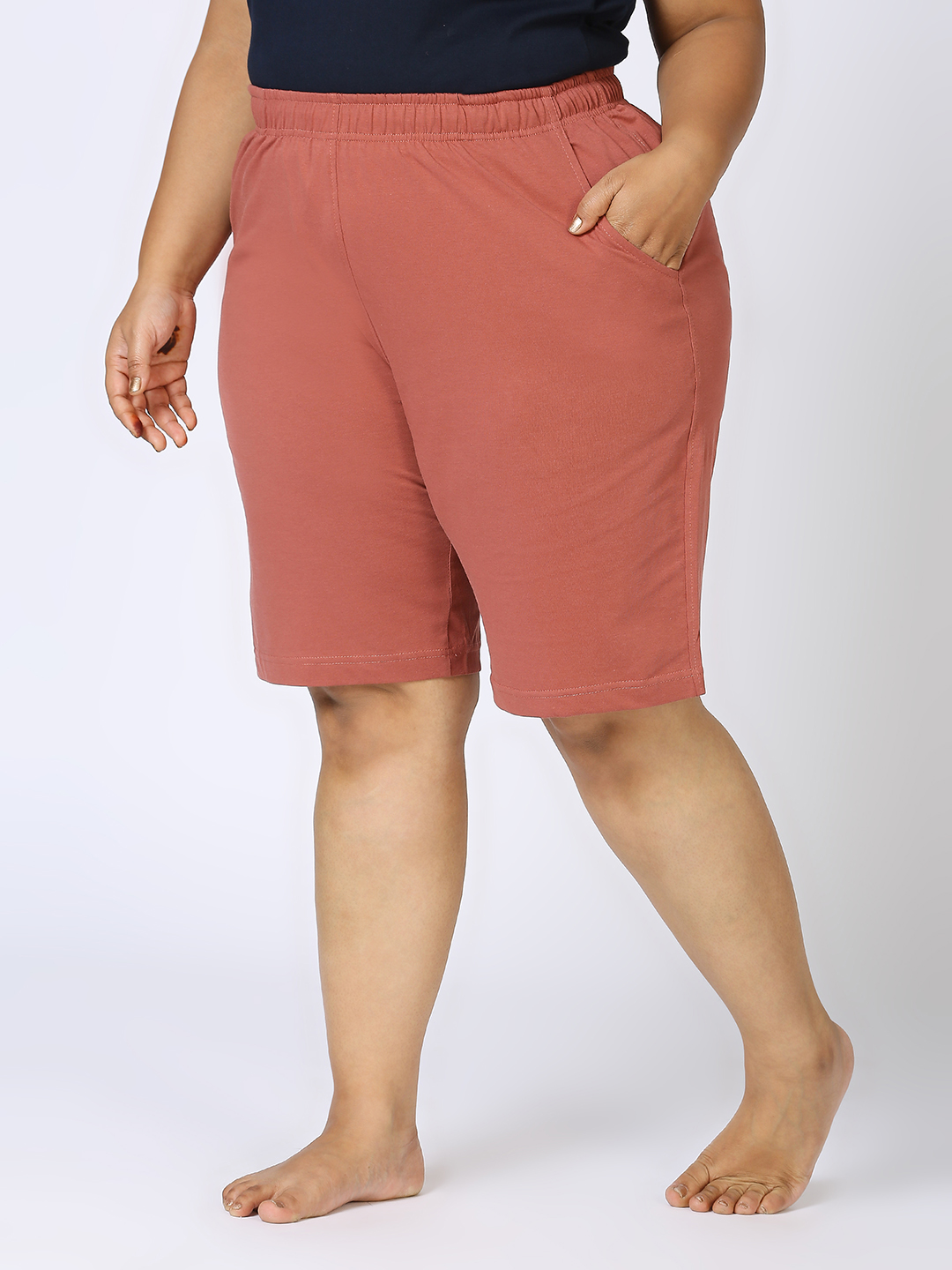 Women's Plus Size Cotton Knee Length Shorts