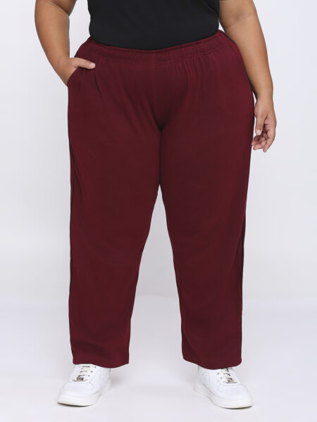 Women's Plus Size Trackpants - Burgundy