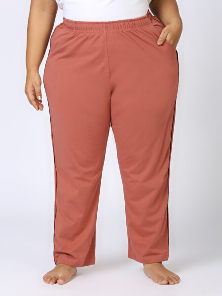 Women's Plus Size Trackpants - Rust Pink