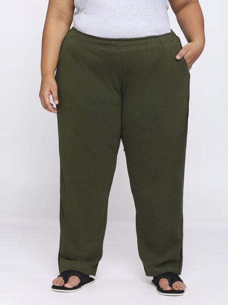 Women's Plus Size Trackpants - Olive