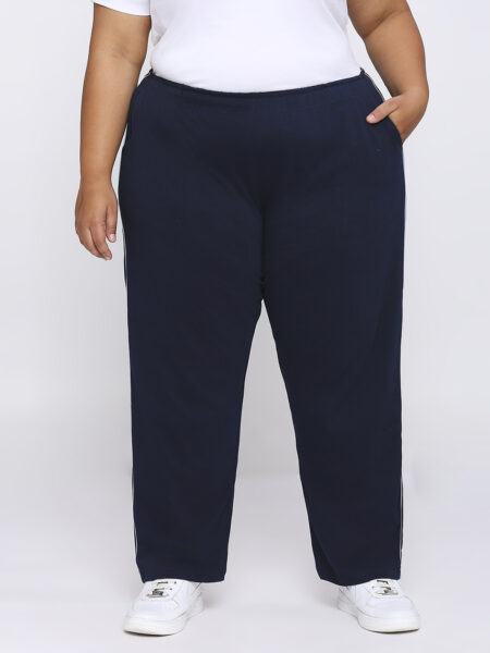 Women's Plus Size Trackpants - Navy Blue