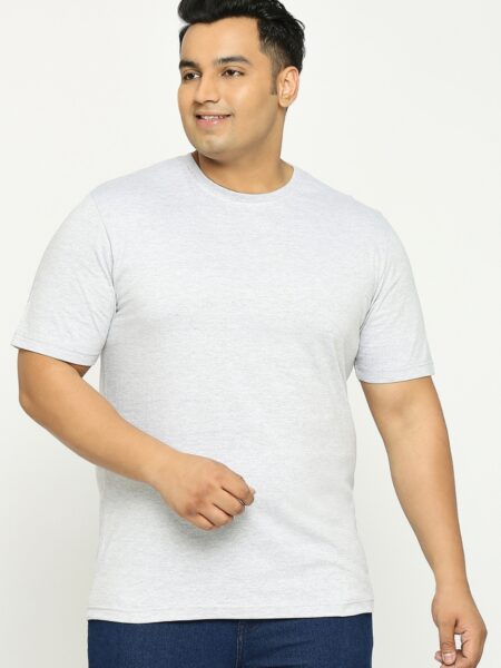 Men's Plus Size Cotton T-Shirt - Grey Melange