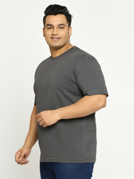 Men's Plus Size Cotton T-Shirt - Dark Grey