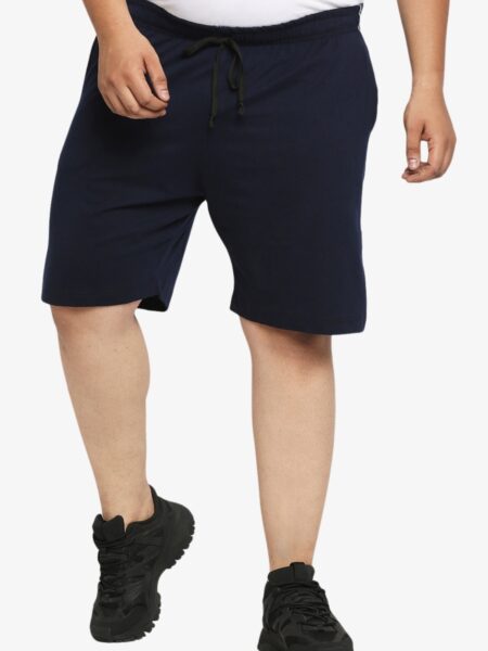 Men's Plus Size Cotton Shorts - Navy Blue