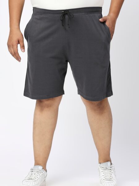 Men's Plus Size Cotton Shorts - Dark Grey