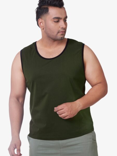 Men's Plus Size Cotton Tanktop - Olive