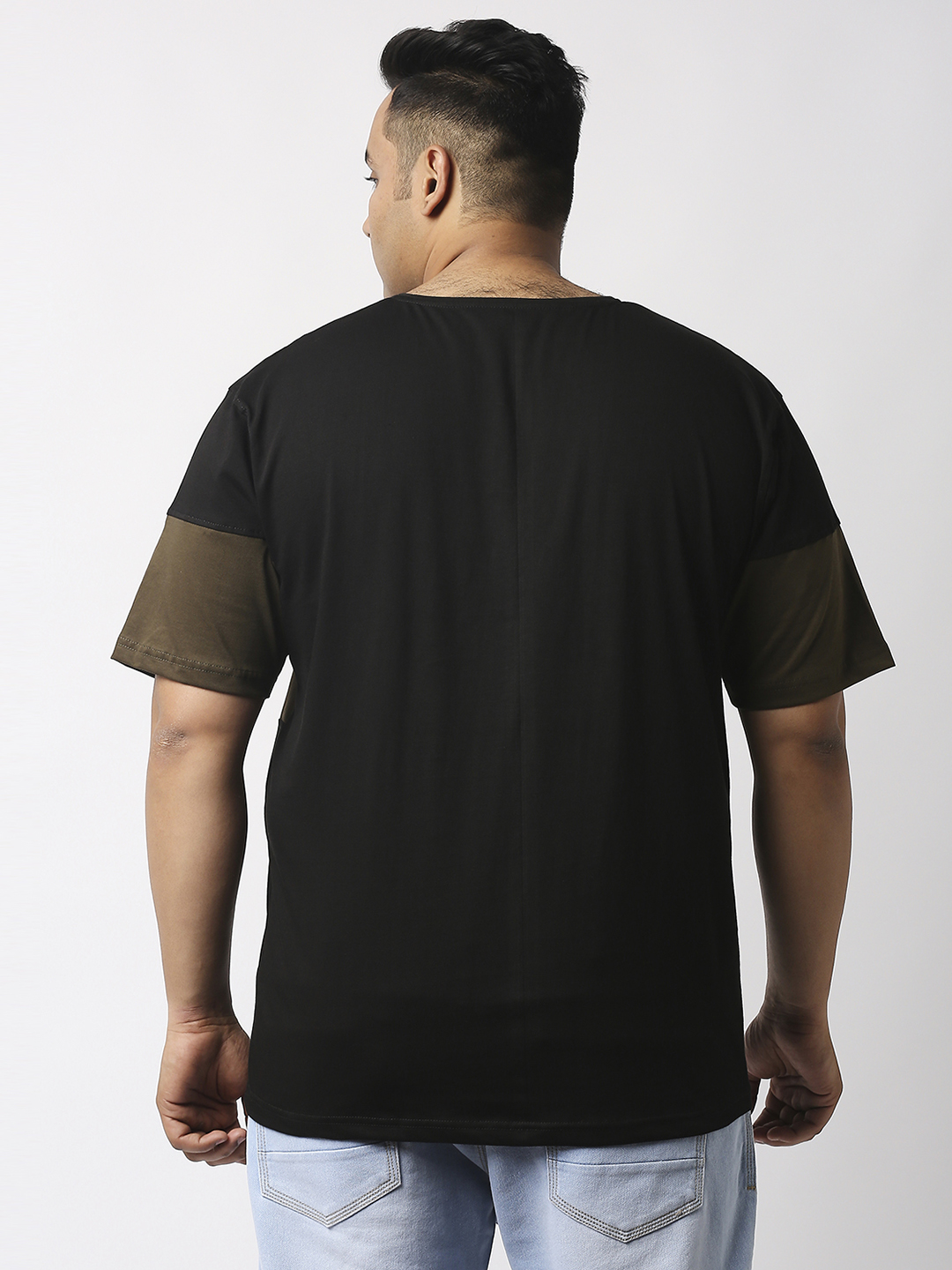 Men's Plus Size Cotton Single Stripe T-Shirt - Image 3