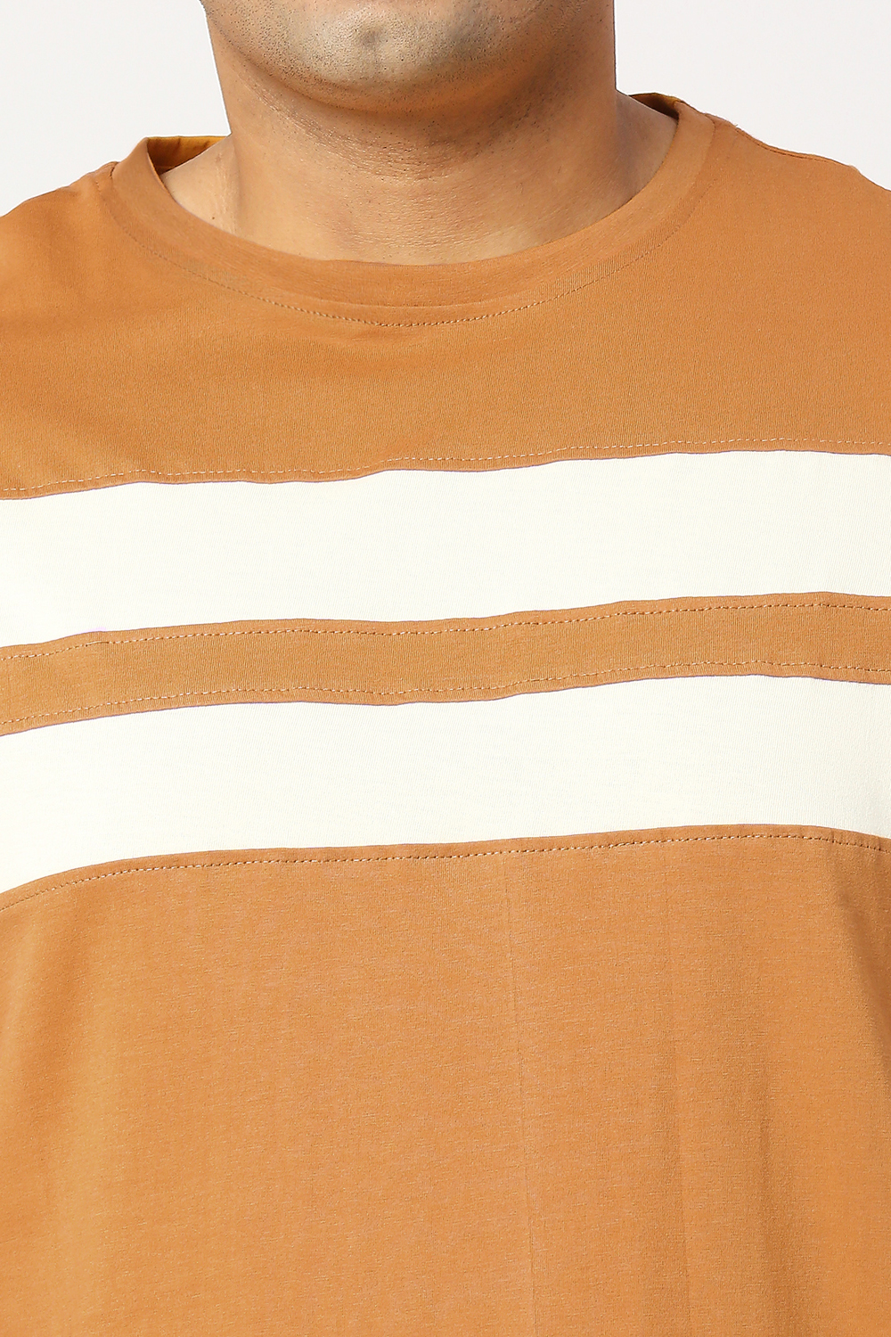 Men's Plus Size Cotton Double Stripe T-Shirt - Image 3