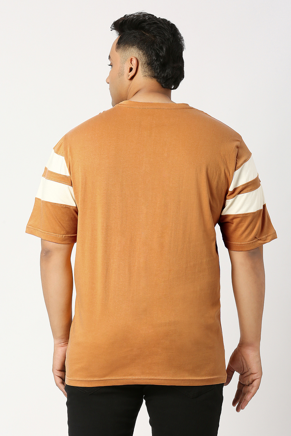 Men's Plus Size Cotton Double Stripe T-Shirt - Image 4