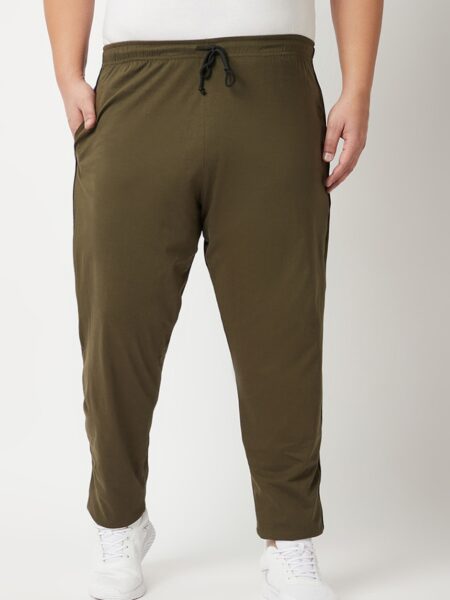 Men's Plus Size Cotton Trackpants - Olive