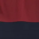 Men's Plus Size Cotton Color Block T-Shirt - Navy & Burgundy