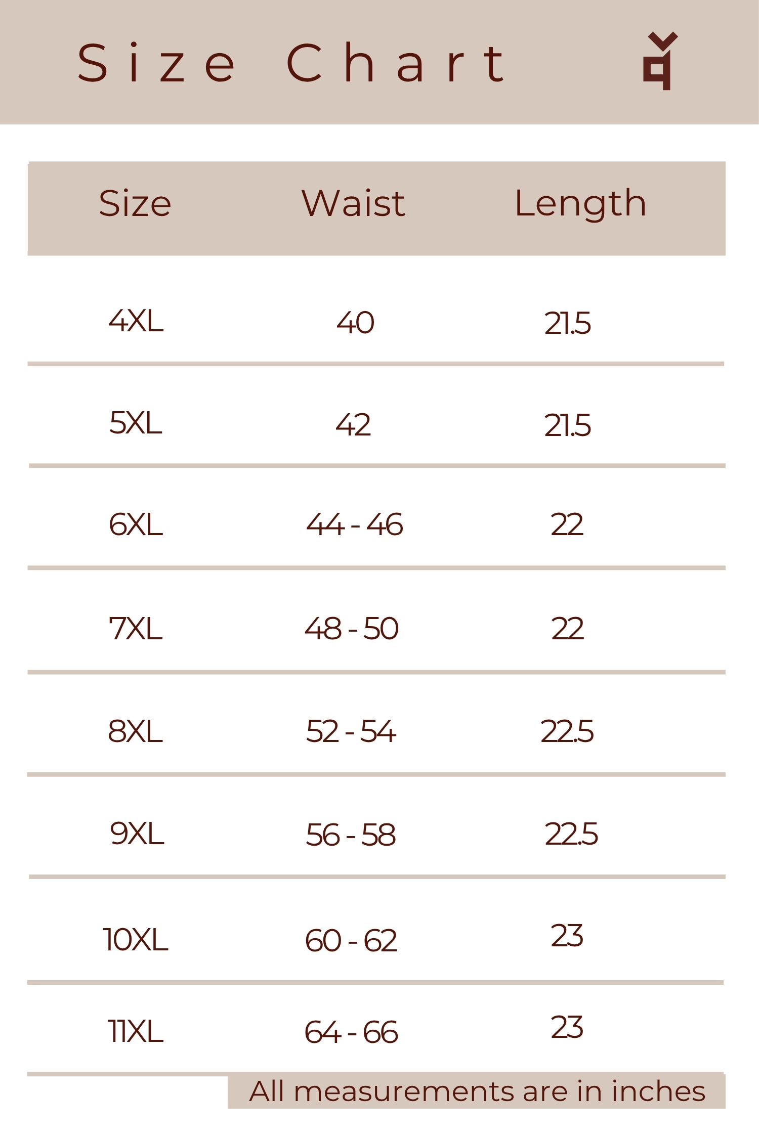 8 waist 40 42 44 46 48 50 52 54 56 58 60 62 64 66 4 5 6 7 8 9 10 xl