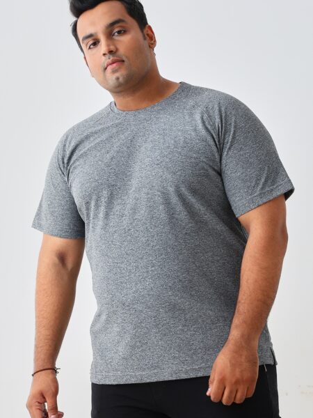 Men's Plus Size Dri Fit T-Shirt - Black Melange