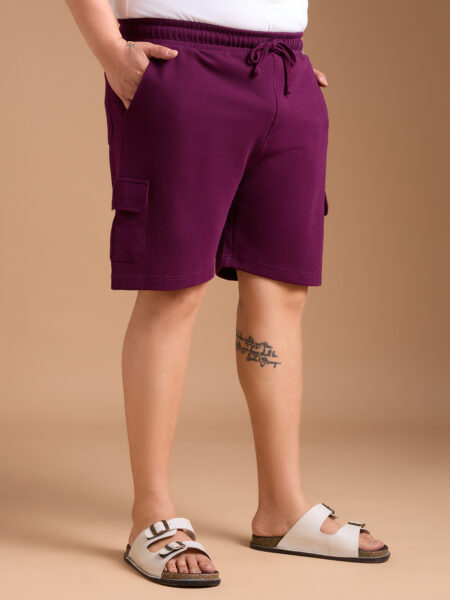 Men's Plus Size Cargo Shorts - Wine