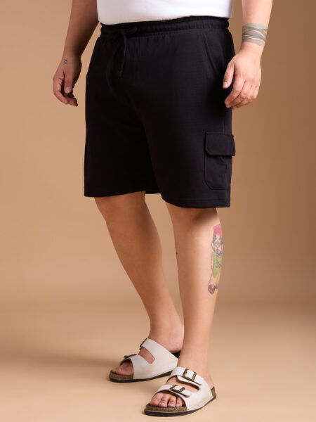 Men's Plus Size Cargo Shorts - Black