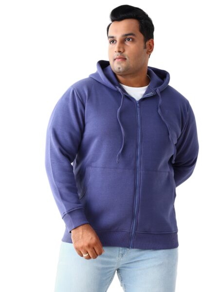 Men's Plus Size Hooded Sweatshirt - Blue