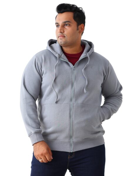 Men's Plus Size Hooded Sweatshirt - Grey