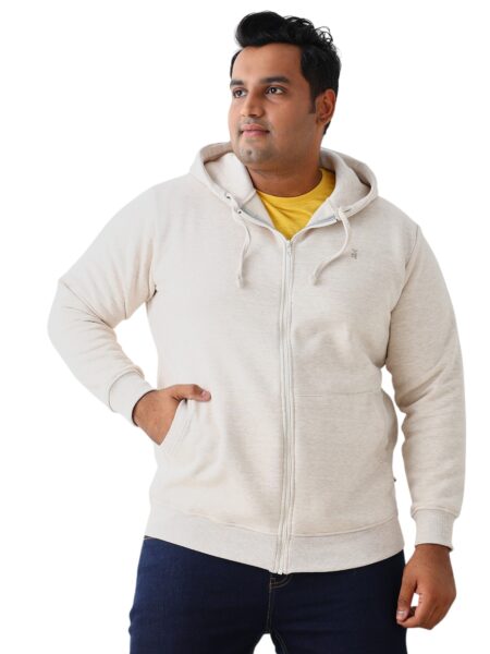 Men's Plus Size Hooded Sweatshirt - Off White