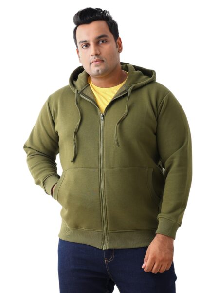 Men's Plus Size Hooded Sweatshirt - Olive