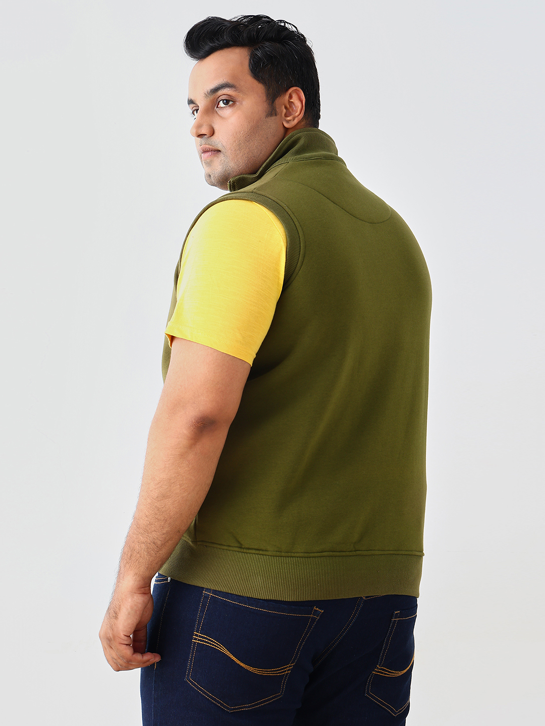 Men's Plus Size Sleeveless High Neck Sweatshirt - Image 2