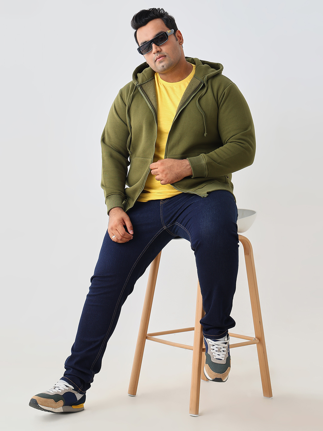 Men's Plus Size Sleeveless High Neck Sweatshirt - Image 5