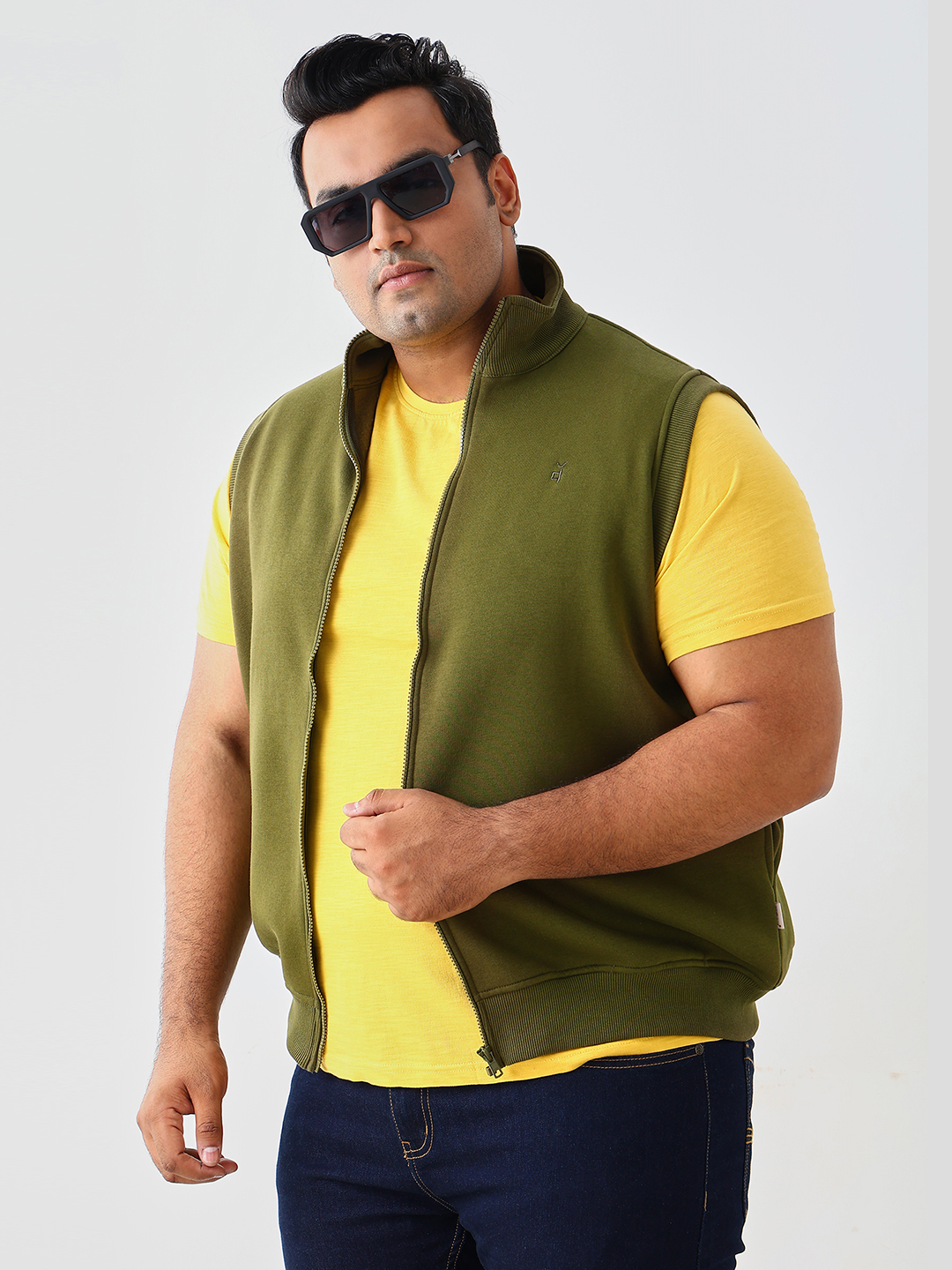 Men's Plus Size Sleeveless High Neck Sweatshirt - Image 6