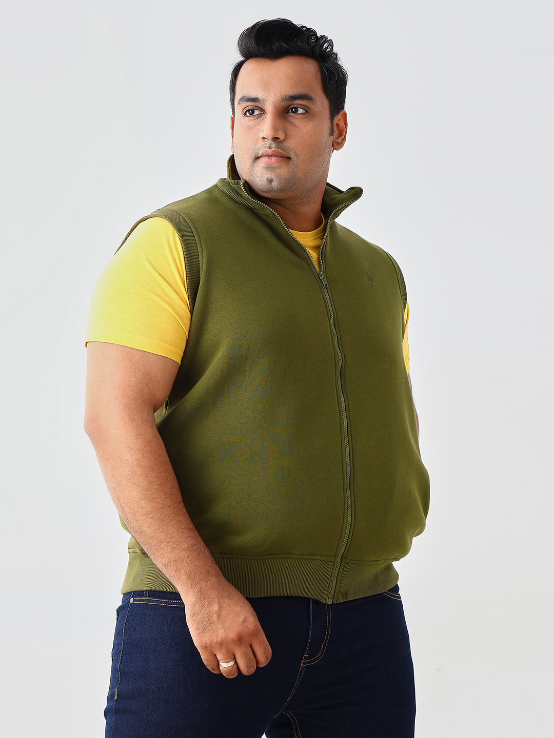 Men's Plus Size Sleeveless High Neck Sweatshirt - Image 7